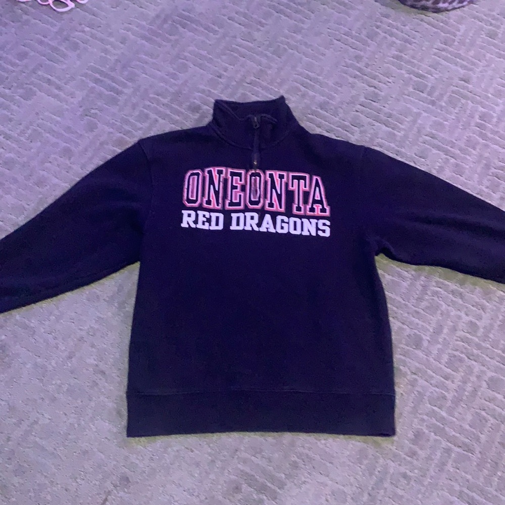 Black Jansport SUNY Oneonta quarter zip